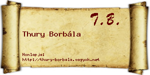 Thury Borbála névjegykártya